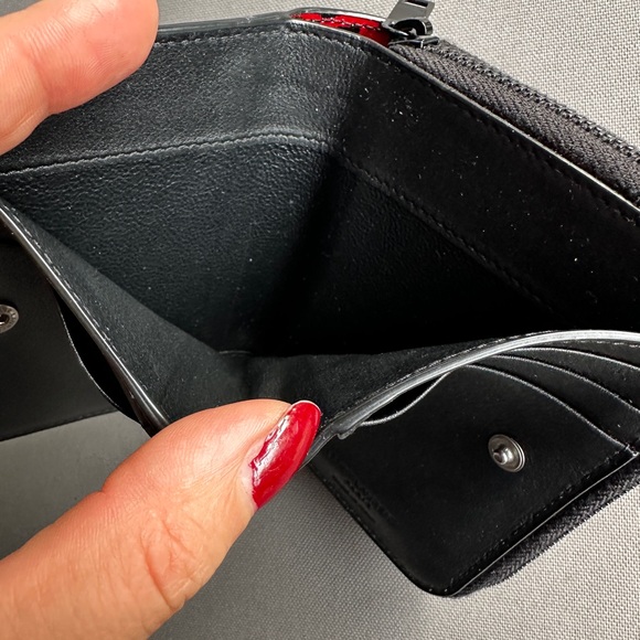 Saint Laurent wallet folding YSL 562796 baby cat leopard pattern zip rouge black - Picture 9 of 9